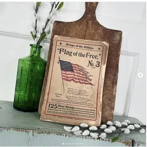 Antique 1907 Shabby Well-Loved American Flag Soft Cover Songbook Religious Hymns